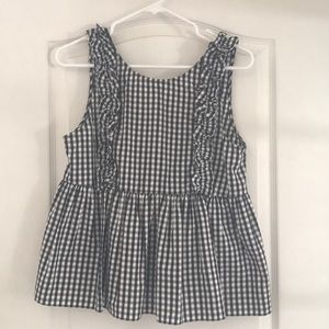 Zara b/w gingham pattern ruffle tank